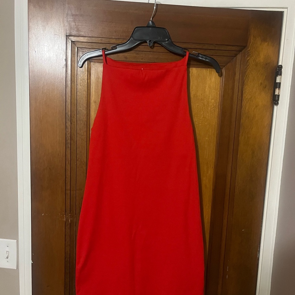 Vibrant Red Sleeveless Dress